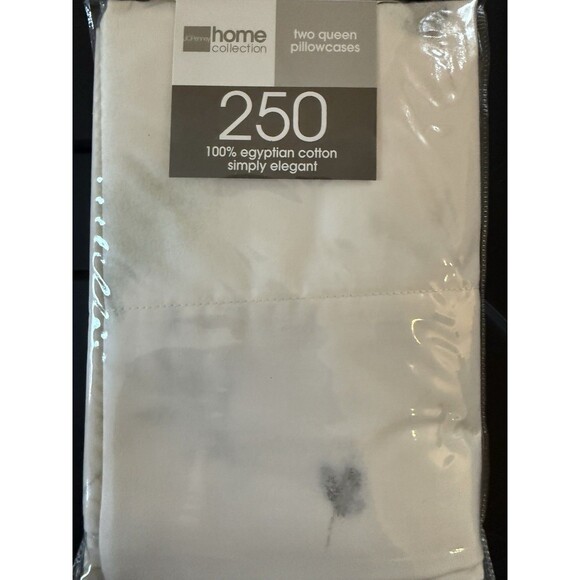 JC Penny Other - JC Penney Home  2 Queen Size Pillow Cases 250 Egyptian Cotton Slate Green/Ivory